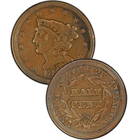 1850 Coronet Braided Hair Large Cent