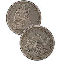 1873 "No Arrows" Seated Liberty Half Dollar , Type 4 "With Motto"