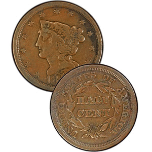 1839 "PETITE HEAD" Coronet Braided Hair Large Cent