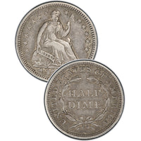 1842-O Seated Half Dime , Type 2 "Stars on Obverse"