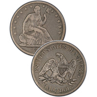 1864-S Seated Liberty Half Dollar , Type 1 "Obverse Stars NO Motto"