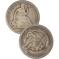 1861 Seated Liberty Half Dollar , Type 1 "Obverse Stars No Motto"