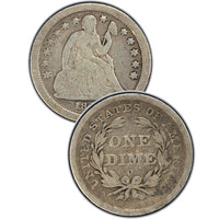 1876 Seated Liberty Dime , Type 4 "Obverse Legend"