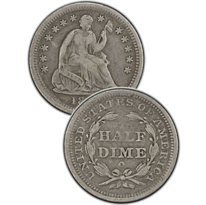 1854 Seated Liberty Half Dime Type 3 "Arrows at Date"