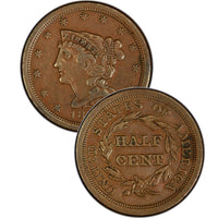 1842 Coronet Braided Hair Large Cent