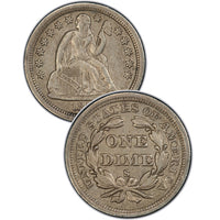 1860 Seated Liberty Dime , Type 4 "Obverse Legend"