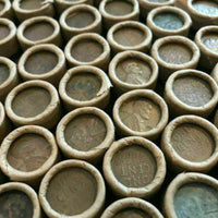 ESTATE SALE ~ TWO Wheat Penny Rolls 100 Cents ~ Old Vintage Brown Wrap!