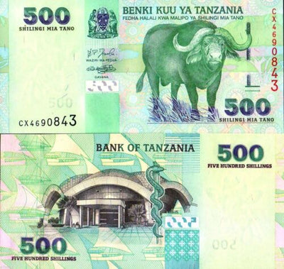 2003 Tanzania 500 Shillings “Cape Buffalo” World Currency, Uncirculated